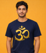 OM Print Half Blue T-Shirt