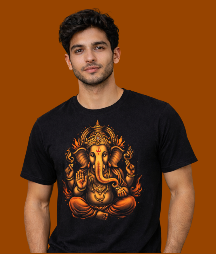 Lord Ganesha Print T-Shirt